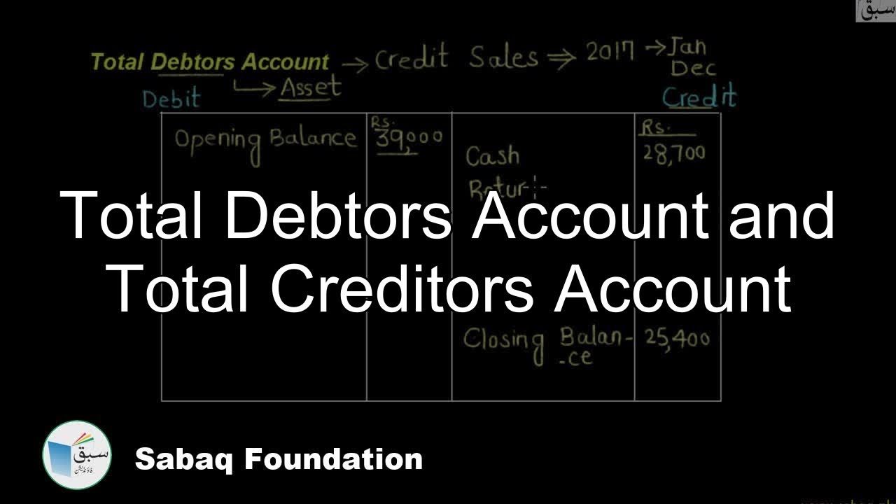 Total Debtors Account and Total Creditors Account, Accounting Lecture | Sabaq.pk