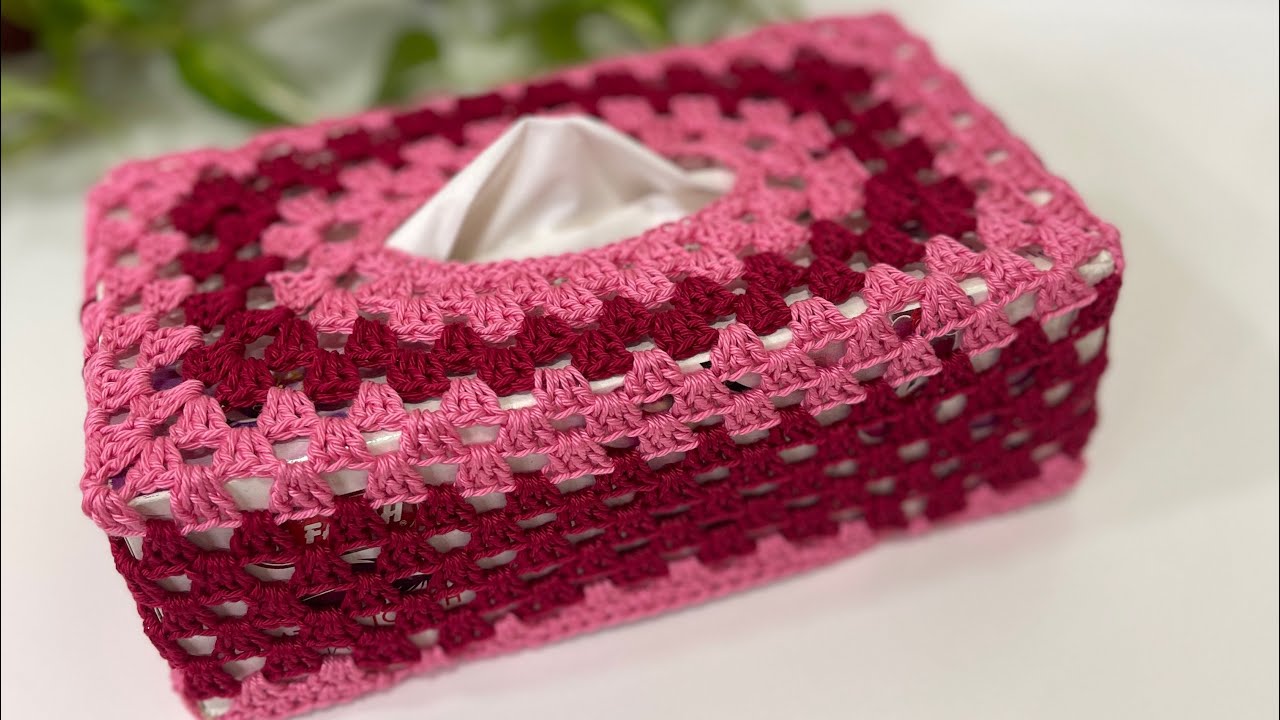 Crochet Tissue Box Cover | Granny stitch | make as you wish 😍