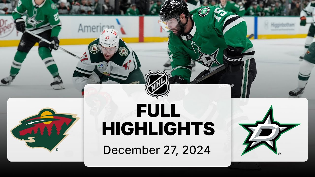 NHL Highlights | Wild vs. Stars | December 27, 2024