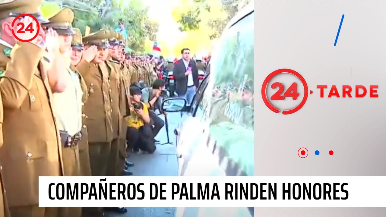 Entre lágrimas: Compañeros de carabinero asesinado rinden honores al féretro | 24 Horas TVN Chile