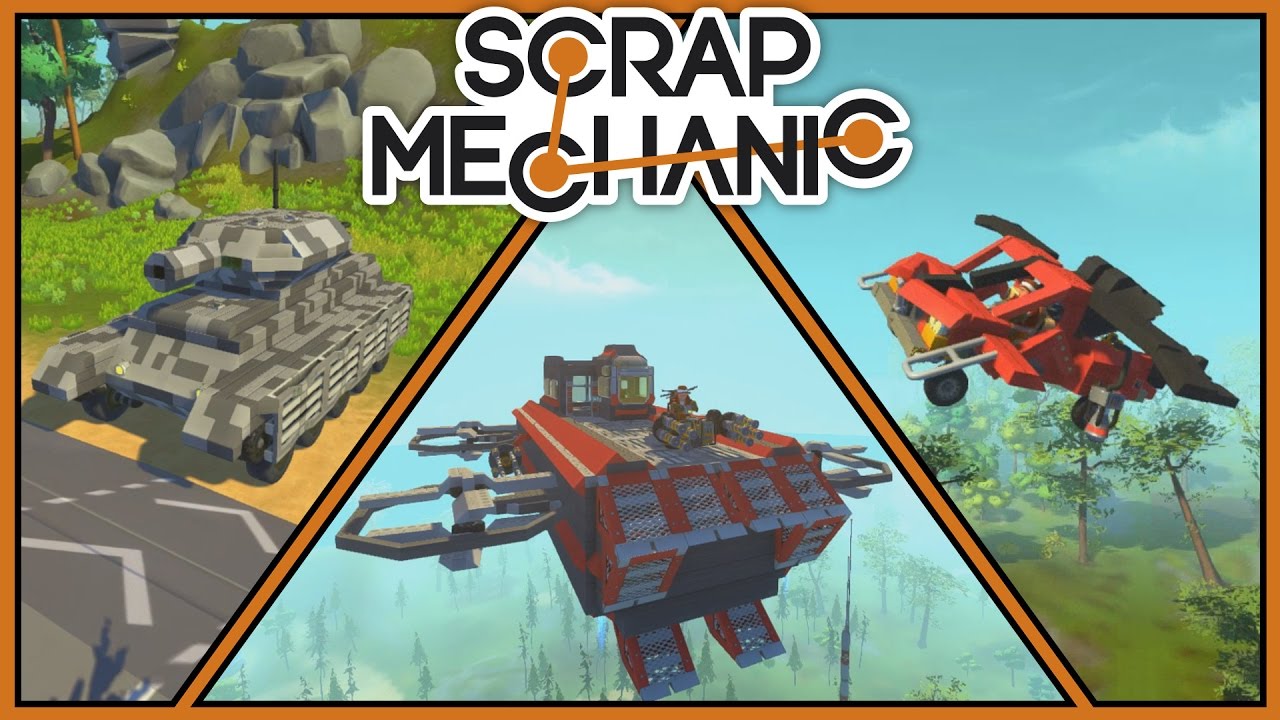 Scrap Mechanic Best Creations -  Flying Carrier, Super Tank, Flying Truck [Scrap Mechanic Gameplay]