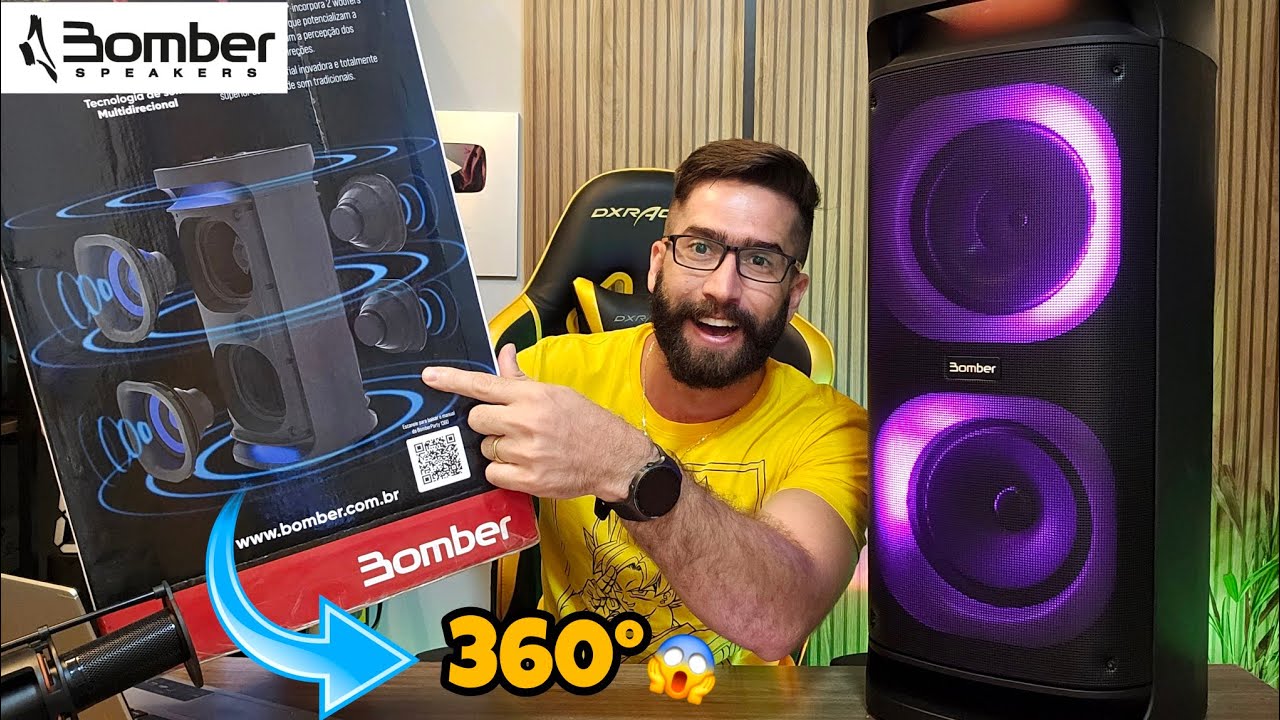BOMBER PARTY 1360 1500W: Essa Caixa de som é DIFERENCIADA! 🤯 (Unboxing/Análise)