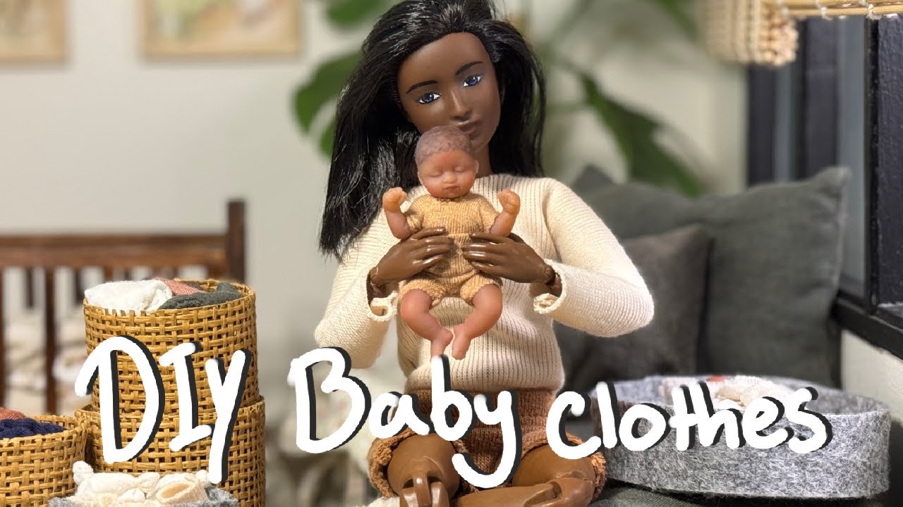 Barbie - Zuru my mini baby DIY clothes tutorial Barbie doll Aesthetic Ken & Barbie Role play