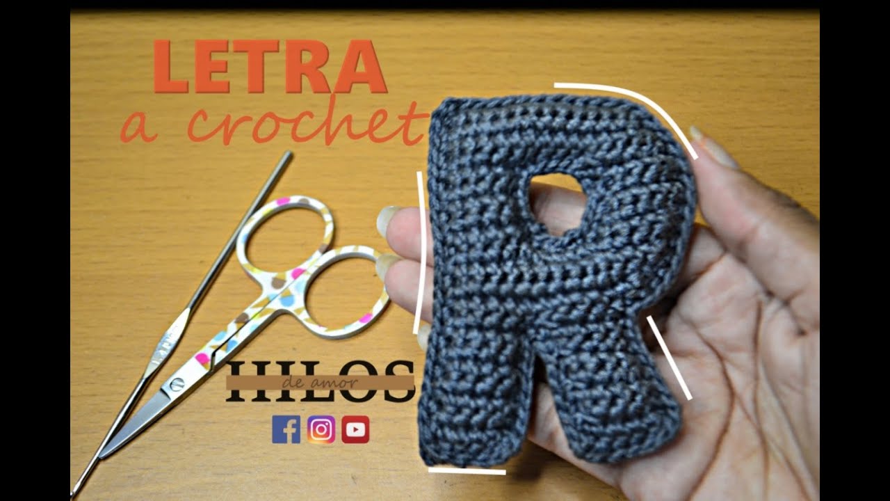 como tejer LETRA "R" a crochet | paso a paso | ABECEDARIO