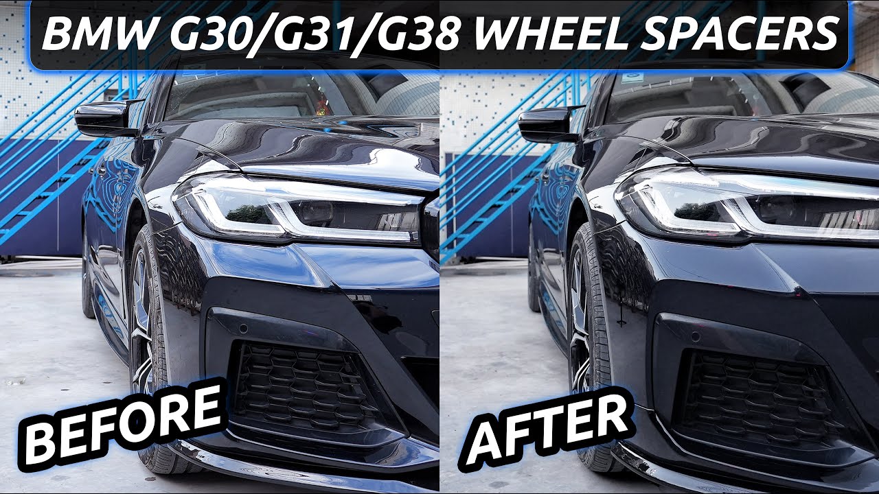BMW G30/G31/G38 10mm Wheel Spacers Before and After | BONOSS BMW 5 Series Accessories (bloxsport)