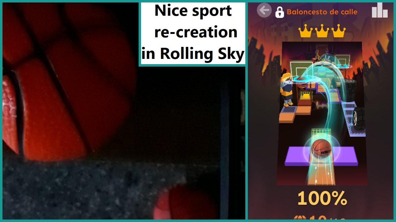 A very easy 5-Star level in Rolling Sky: Street Basketball (1.6.2 Version Gameplay)