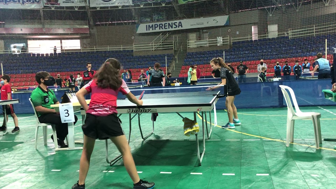 Etapa do Paranaense de Tênis de mesa em Guarapuava 02/10/21 Final da categoria super pré mirim fem.
