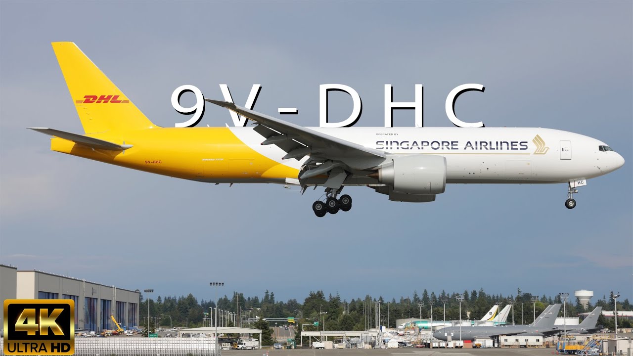 4K | 2023 DHL op by Singapore Airlines Boeing 777F Cargo (9V-DHC) pre-first flight checks- RTO- taxi