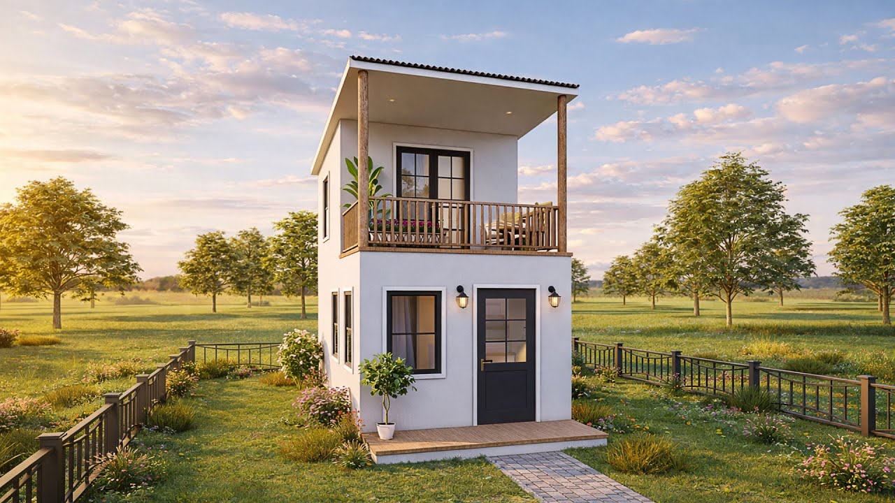 Tiny House 3x5m | A Minimal 2-Story Small Home with Balcony