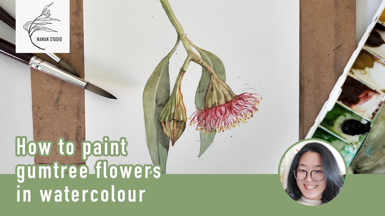 Gumtree flower watercolour painting tutorial