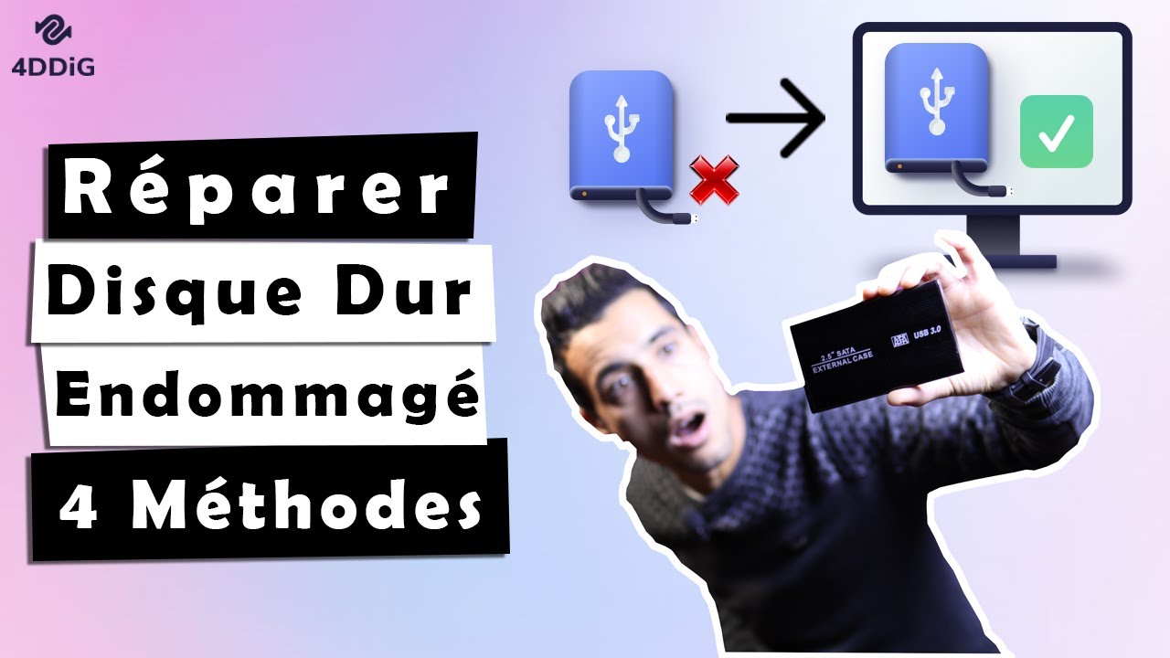✅4 M&eacute;thodes pour r&eacute;parer le disque dur externe endommag&eacute; sans perdre aucune donn&eacute;e
