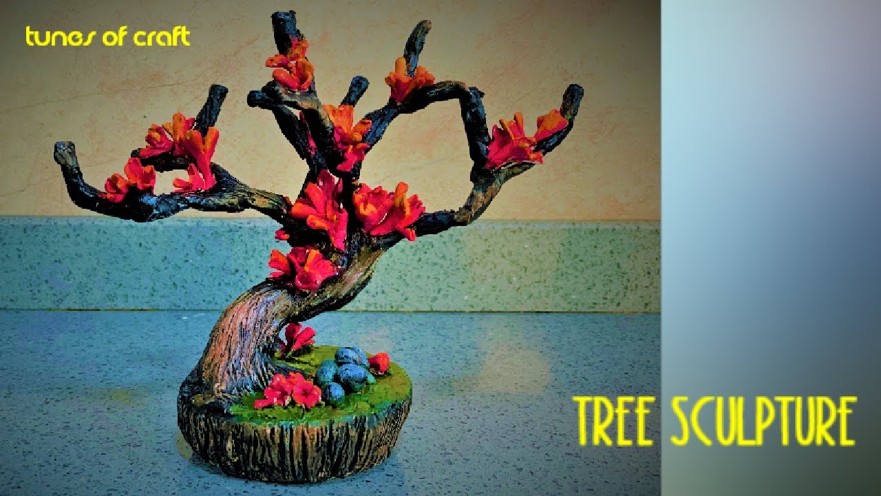 Tree Sculpture | clay modelling |Air Dry clay |clay art project |home decorating idea |clay painting