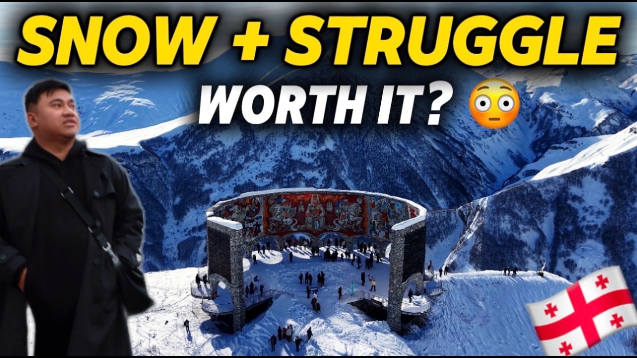 Казбеги и Гудаури 🇬🇪 | Снег, виды и реальные трудности | Видеоблог о путешествиях