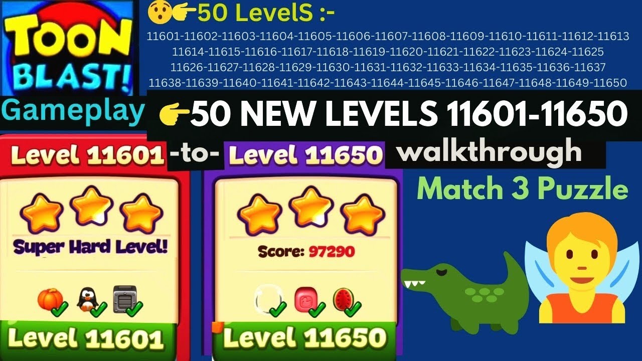 Toon Blast LEVEL 11601-11650 👉50 NEW LEVELS 😯 Toon Blast Updated ✨ NO BOOSTER