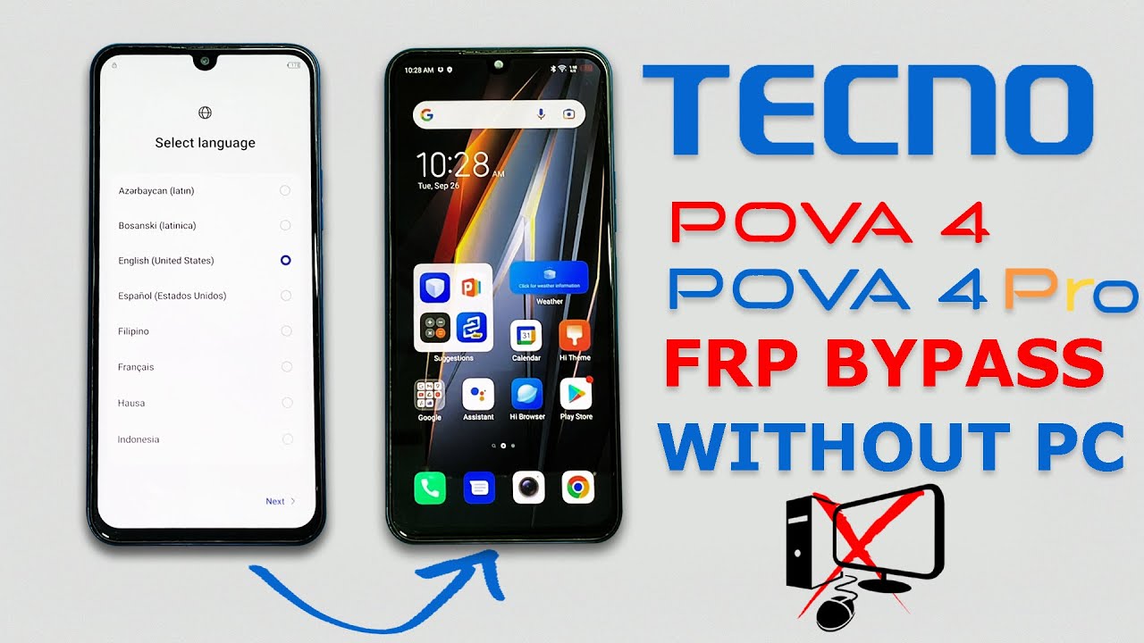 Tecno Pova 4/Pova 4 Pro FRP Bypass Android 12 (LG7N/LG8N) FRP Unlock/Forget Google Account Lock |✅✅✅