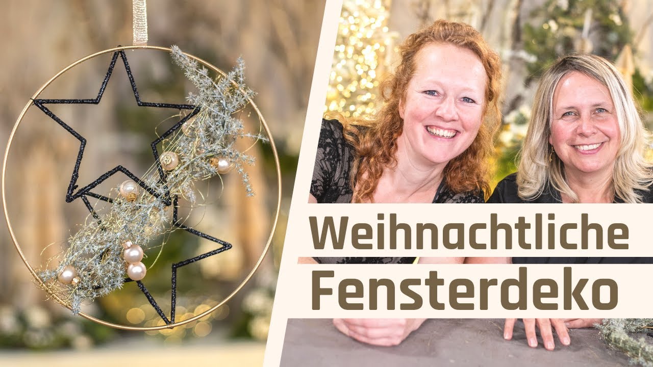 Fensterdeko Weihnachten aus der DIY Box  Weihnachtsdeko Schwarz Gold