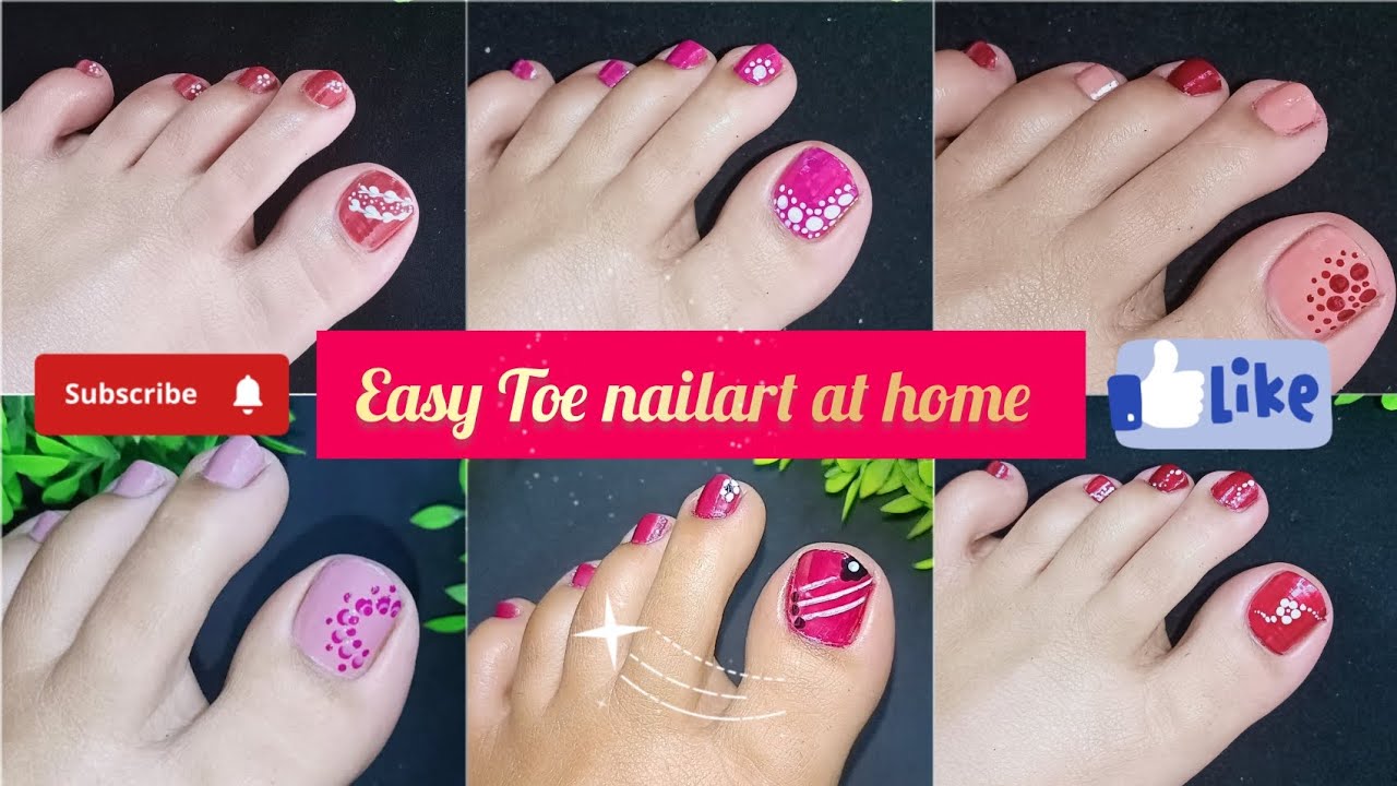 Beautiful and easy 😍#2024 Toe nailart design✨at home 🏡 #youtube #trending #viralvideo #nailart