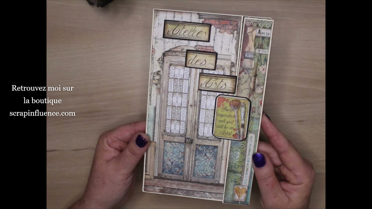 Présentation mini album folio Atelier des arts Stamperia