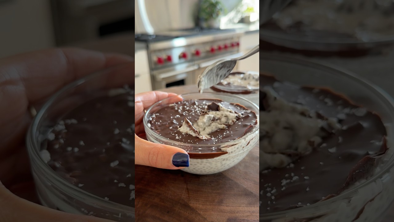 Magic shell coconut chia pudding✨