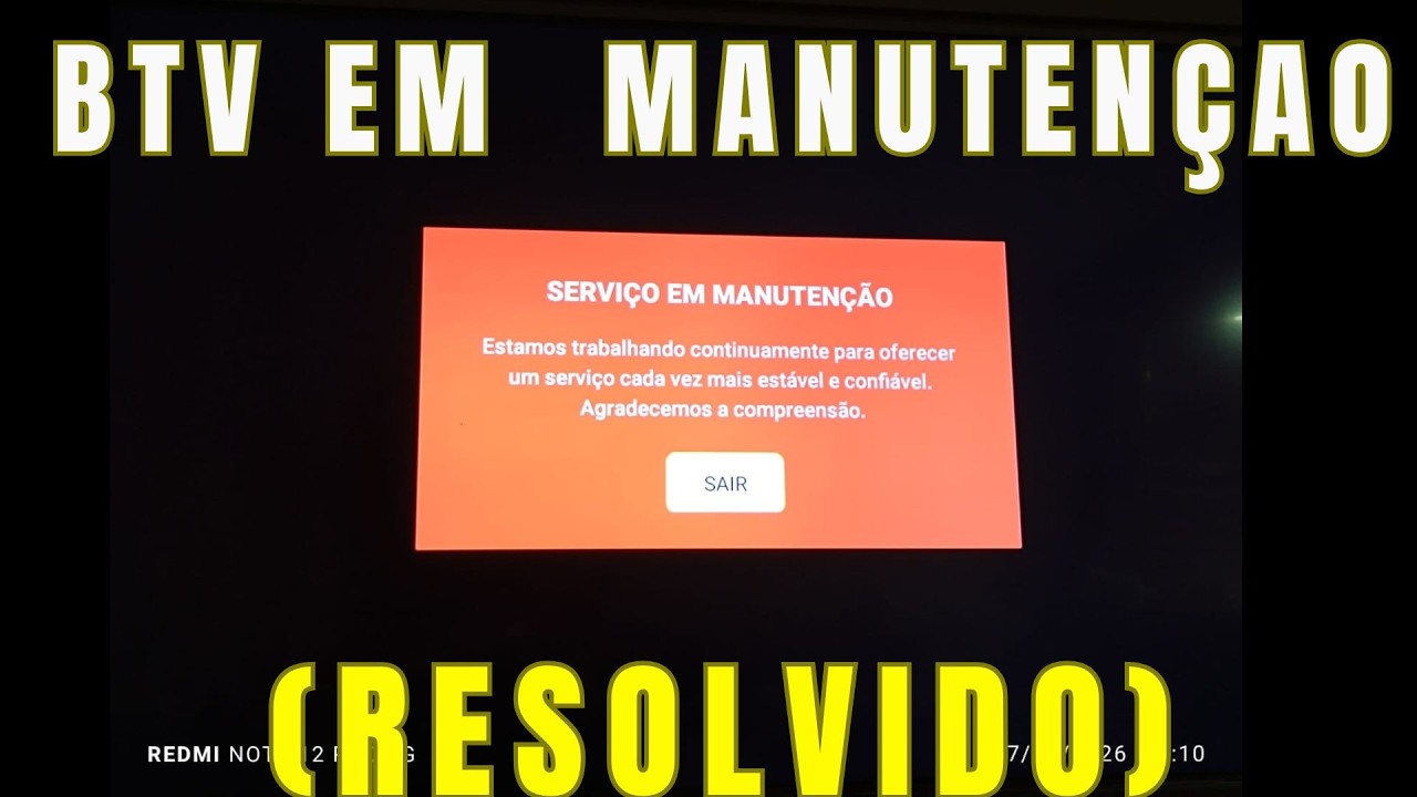 BTV servi&ccedil;o de manunten&ccedil;ao BTV pedindo recarga BTV parou  Resolvido