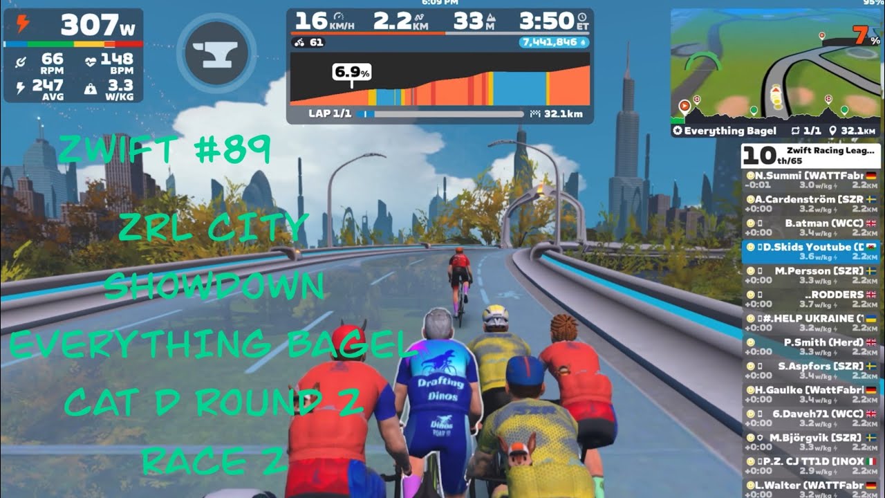 Zwift #89 ZRL CITY SHOWDOWN РАУНД 2 Гонка 2 Всё Бублик