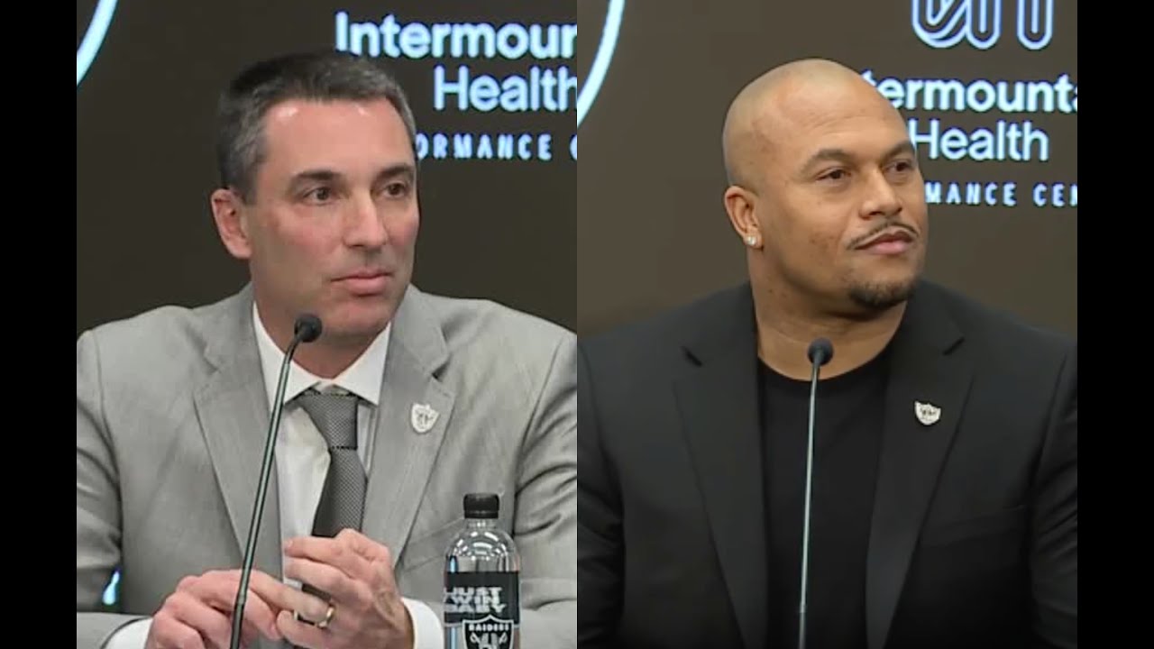 Las Vegas Raiders introduce new head coach Antonio Pierce, general manager Tom Telesco