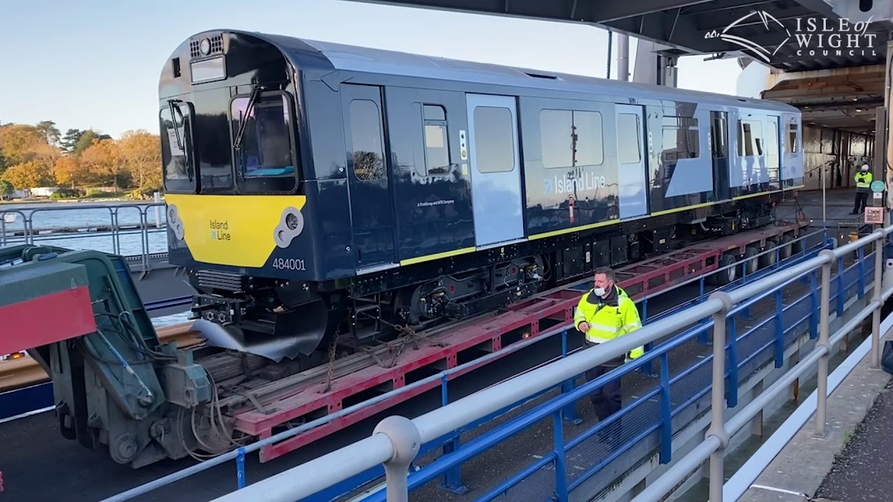 The first refurbished Class 484 trains arriving on the Isle of Wight