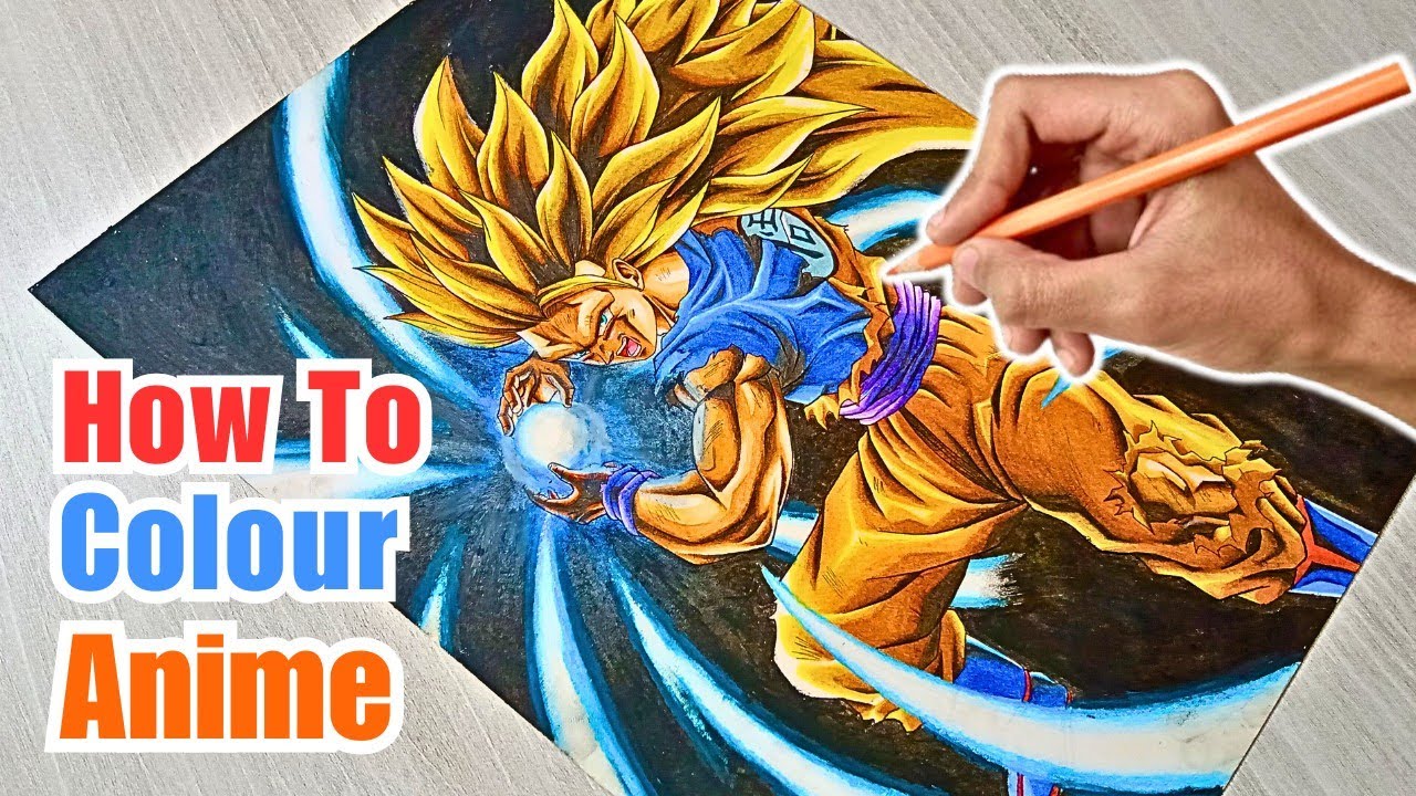 I Tried A New Colouring Style | Drawing Goku SS3 🎨#dragonball #goku