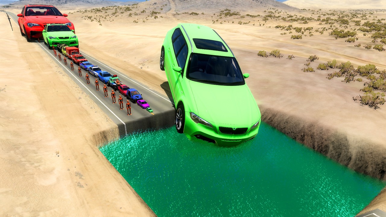 🟥 БОЛЬШИЕ И МАЛЕНЬКИЕ МАШИНКИ против ГИГАНТСКОЙ КВАДРАТНОЙ ЯМЫ №30 🔥🔥 – BeamNG.drive Extreme Cras...