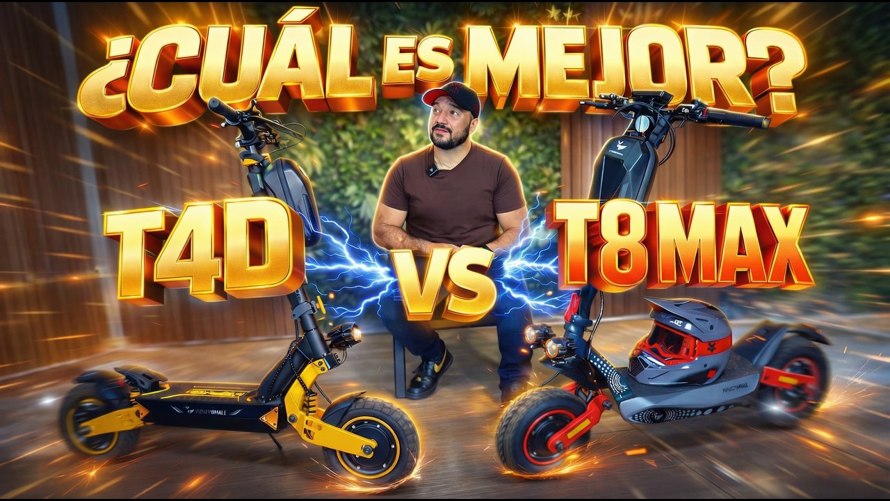review de dos scooters eléctricos doble motor todo terreno cual sera mejor t4d vs t8 max