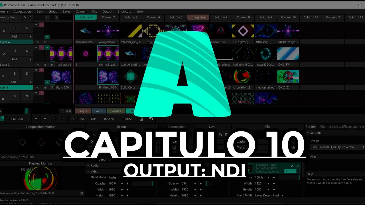 Curso Resolume Arena Cap: 10 NDI
