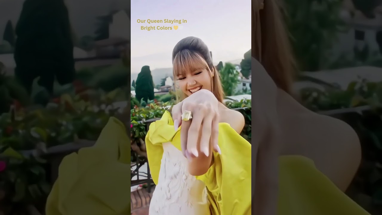 Lisa in Stunning Yellow & White Gown ✨ | BLACKPINK Aesthetic #shorts #blackpink