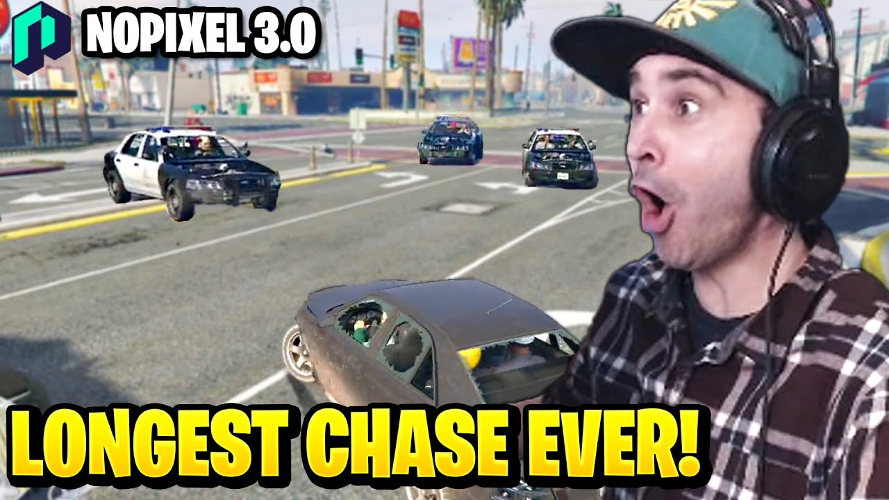 Summit1g FIRST Bank Heist Turns into LONGEST Police Chase Ever! | GTA 5 NoPixel RP