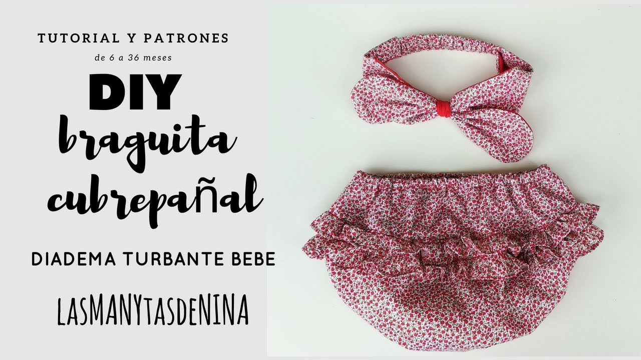 TUTORIAL  DIY cubrepañal con turbante diadema bebé