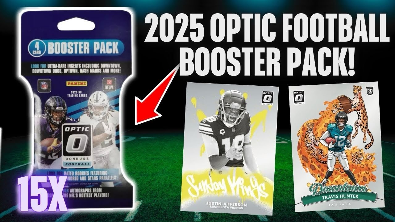 🚨PULLING AN ULTRA RARE CARD THATS NOT EVEN ON THE INFO! 🤔 2025 OPTIC 🏈 BOOSTER PACKS!