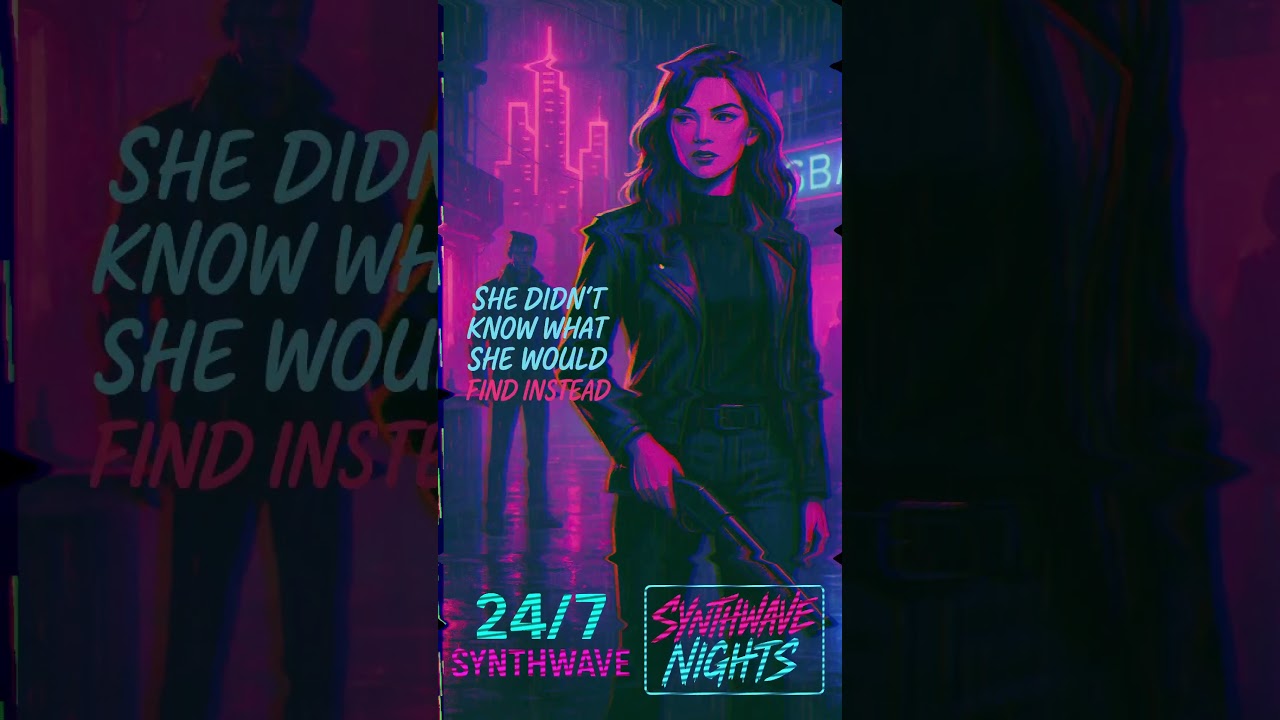 Who's following her outside the neon club? 🔦#synthwave #retrowave #shorts