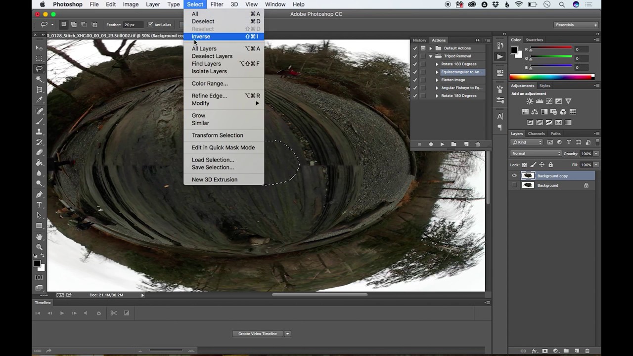 Let's Learn  Premiere Pro - 360 VR Video Tripod Removal using Photoshop