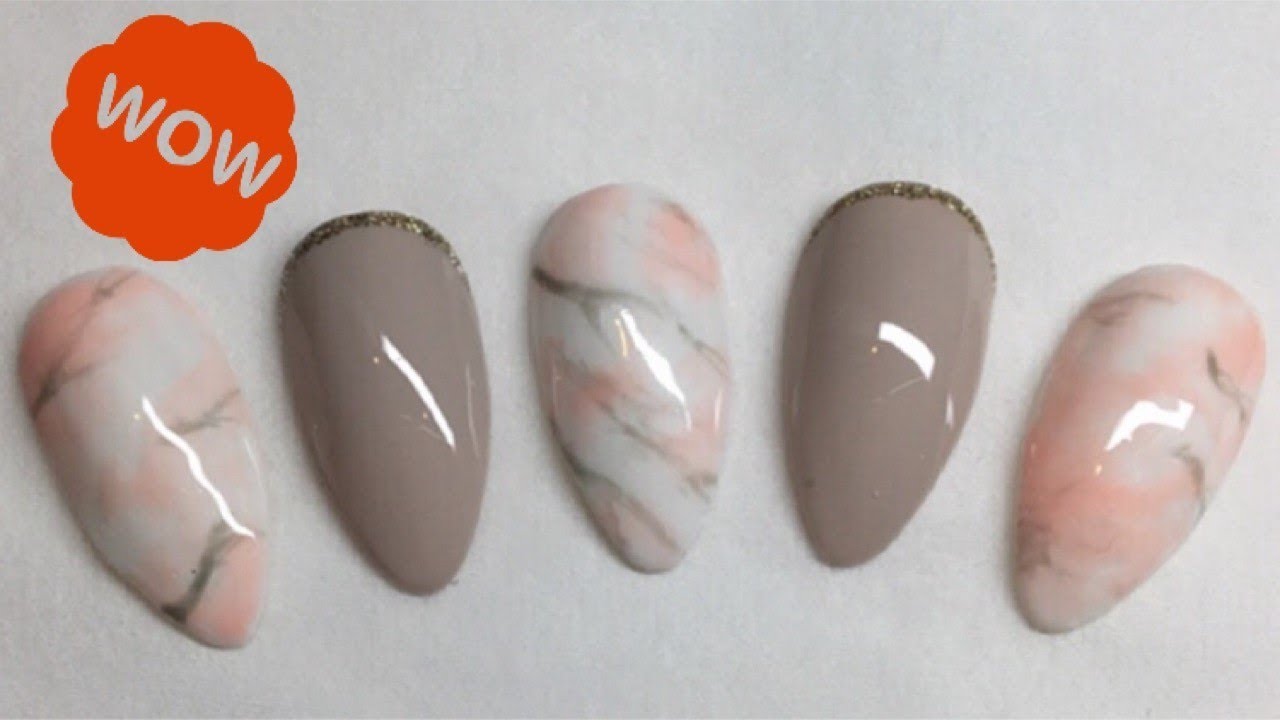 How to do Marble Gel Nail Art Tutorial - No Sharpies