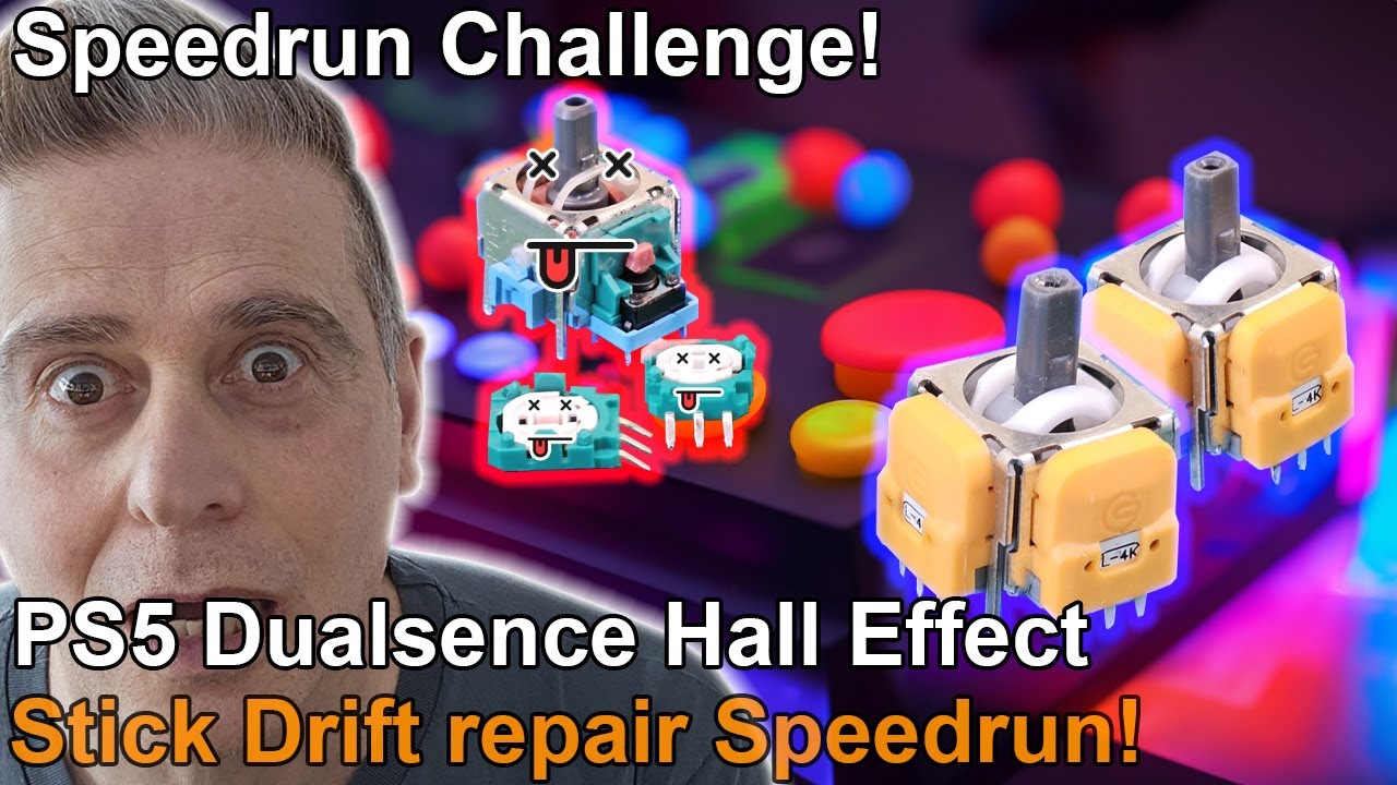 PS5 Dualsense controller stick drift fix with Hall effect joysticks! speed run challenge!