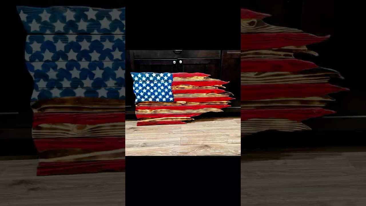 American flag made from pallet wood