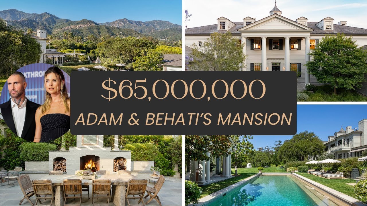 INSIDE ADAM LEVINE AND BEHATI PRINSLOO’S $65 MILLION MONTECITO MANSION | CELEBRITY HOME TOUR