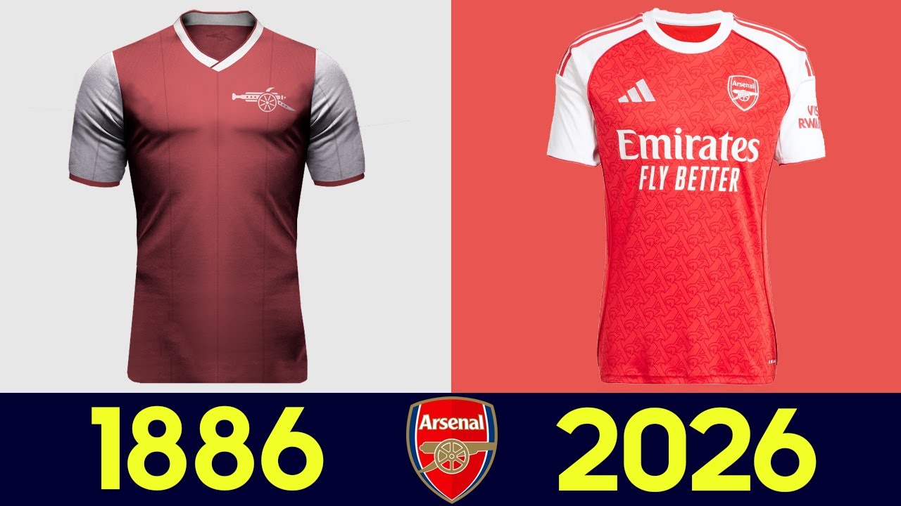 ⚽ История (Эволюция) Формы Футбольного Клуба Арсенал 2025-26 (2025) | Все Футболки Арсенала 25/26 ⚽