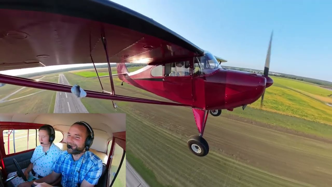 Grandpa’s airplane 1946 Aeronca Chief, Birthday flight with my wife.