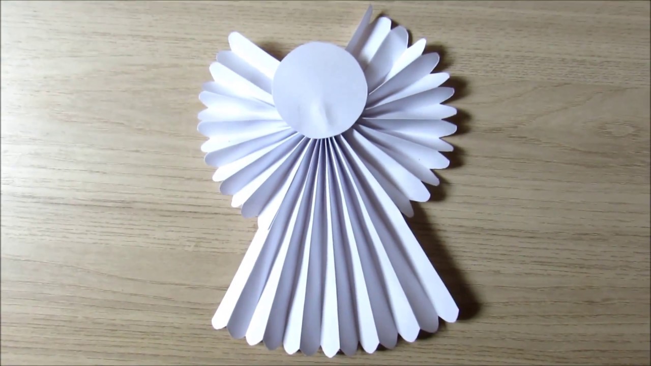 DIY Como fazer Anjo de Papel Decoração Fim de Ano / Natal - Decorar Festa Batizado Dobradura Anjinho