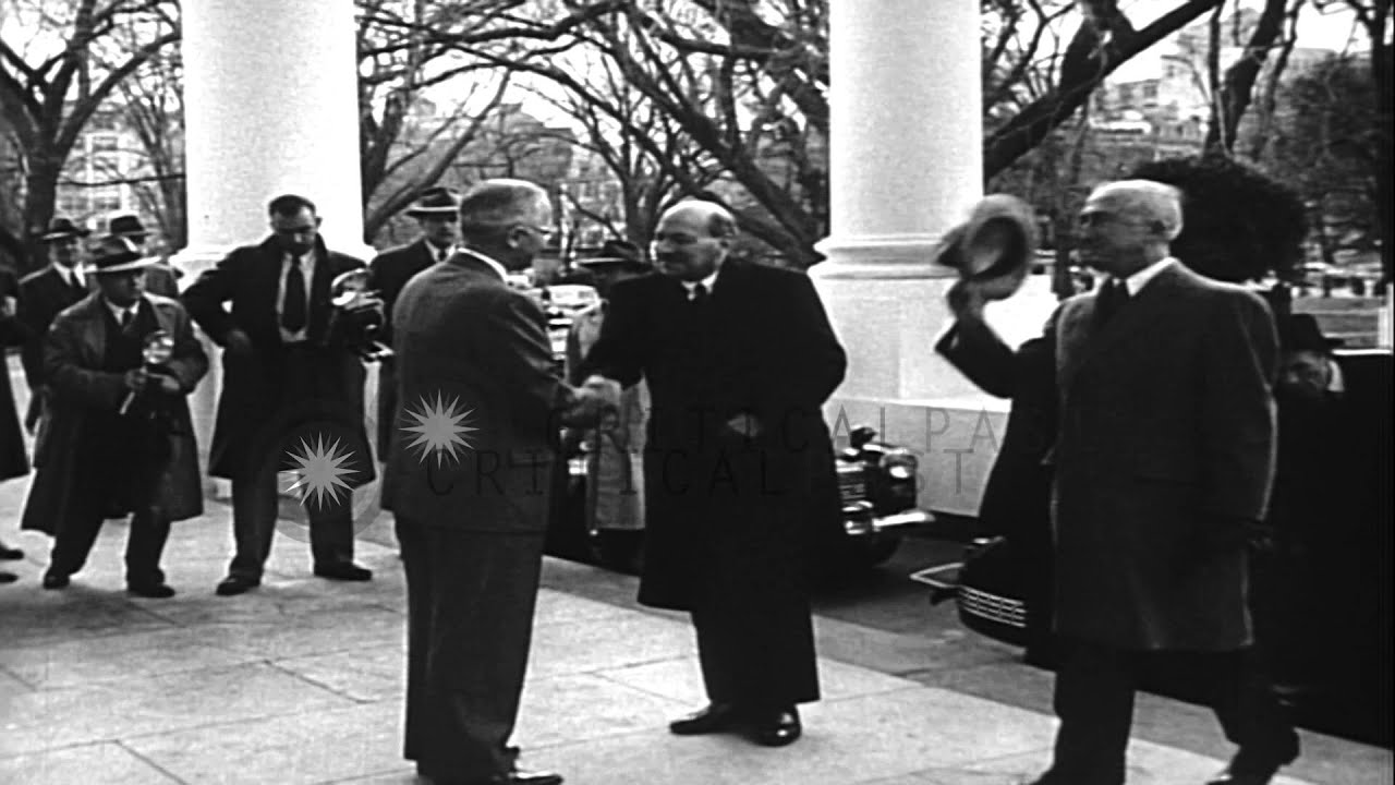 Prime Minister of United Kingdom Clement Attlee arrives in Washington D.C. HD Stock Footage
