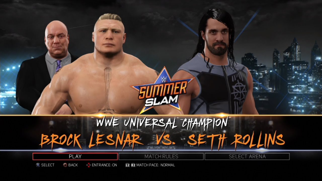 WWE 2K17 PS3 - Brock Lesnar VS Seth Rollins