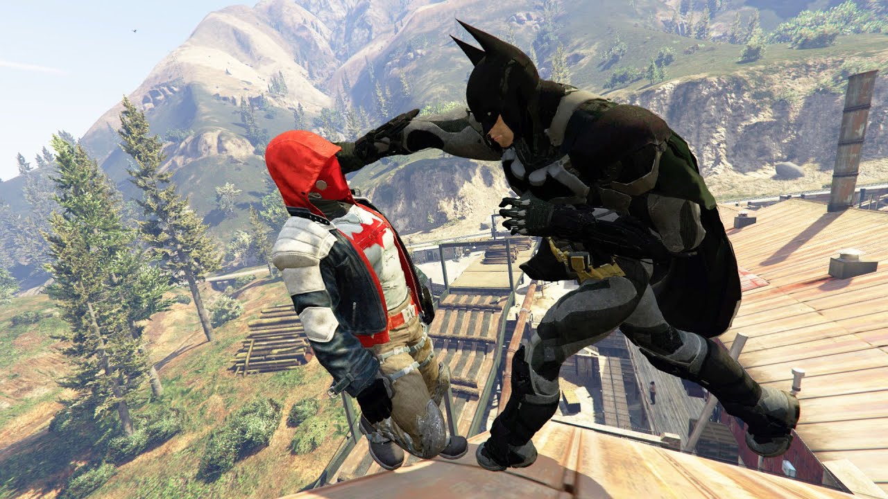 GTA 5 Impressive Ragdolls #44 ( Red Hood VS Batman - Epic Ragdolls )