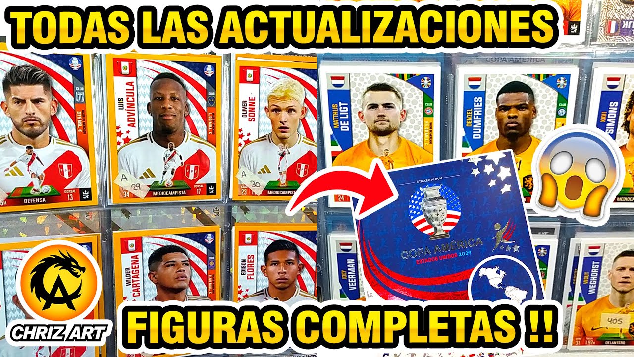 😱⚽ Figuritas COPA AMÉRICA 2024 + EURO 2024 Actualizadas Completas 1 al 497 - 3 Reyes | CHRIZ ART