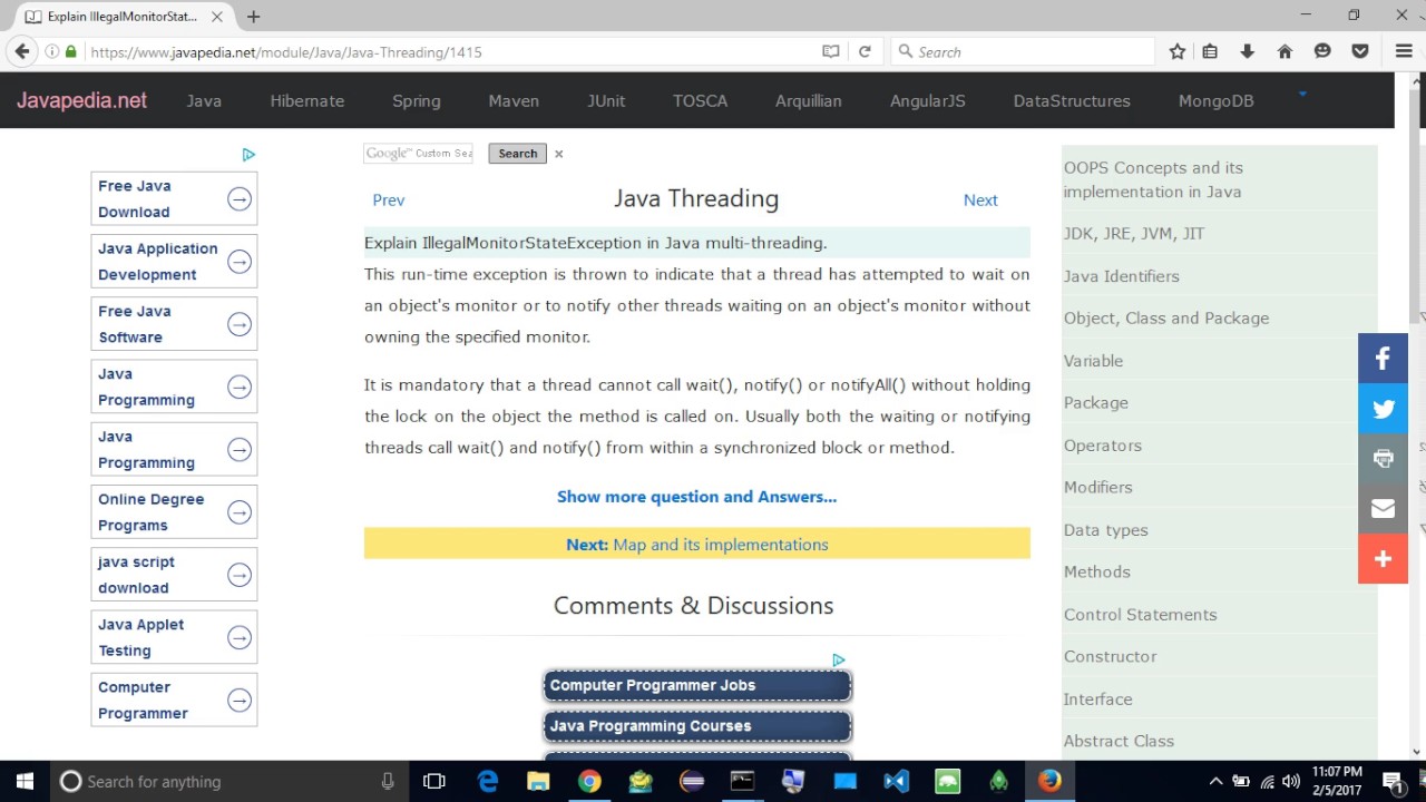 Explain IllegalMonitorStateException in Java multi-threading.
| javapedia.net