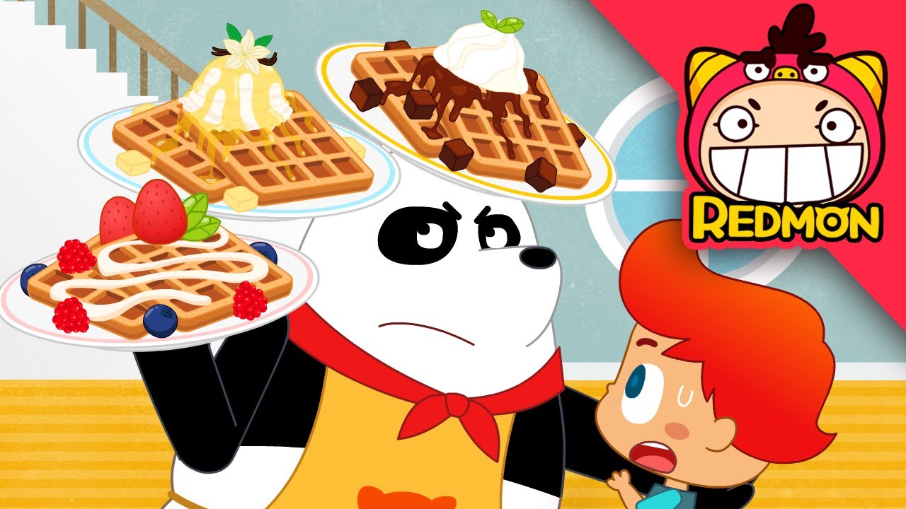 Waffles | Chef PANDA | Making food | for children | funny video | REDMON